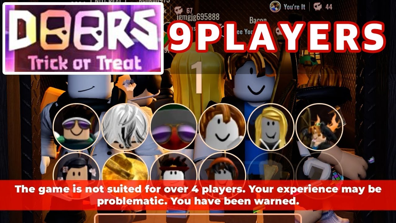 ROBLOX DOORS Floor 2 9 PLAYERS Full Gameplay  (Trick or treat)