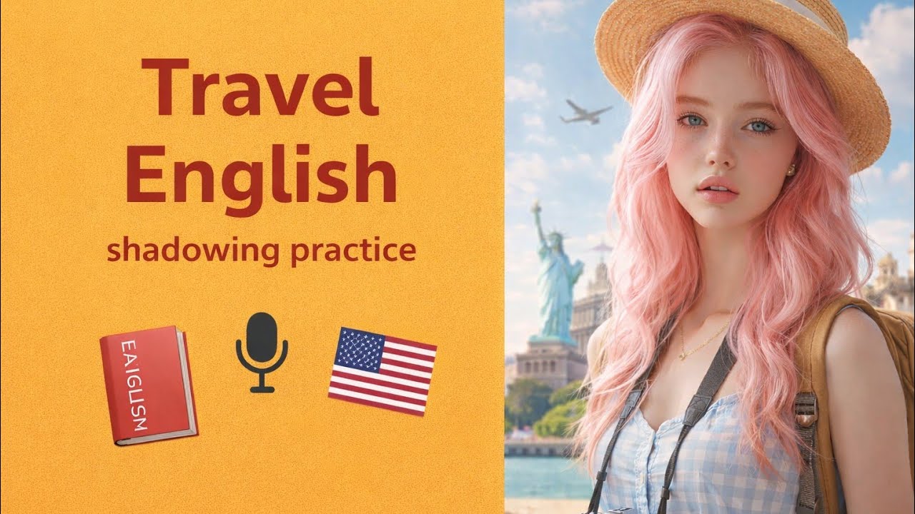 Travel English Shadowing Practice | Airport – Plane – Hotel | Speak English Confidently
