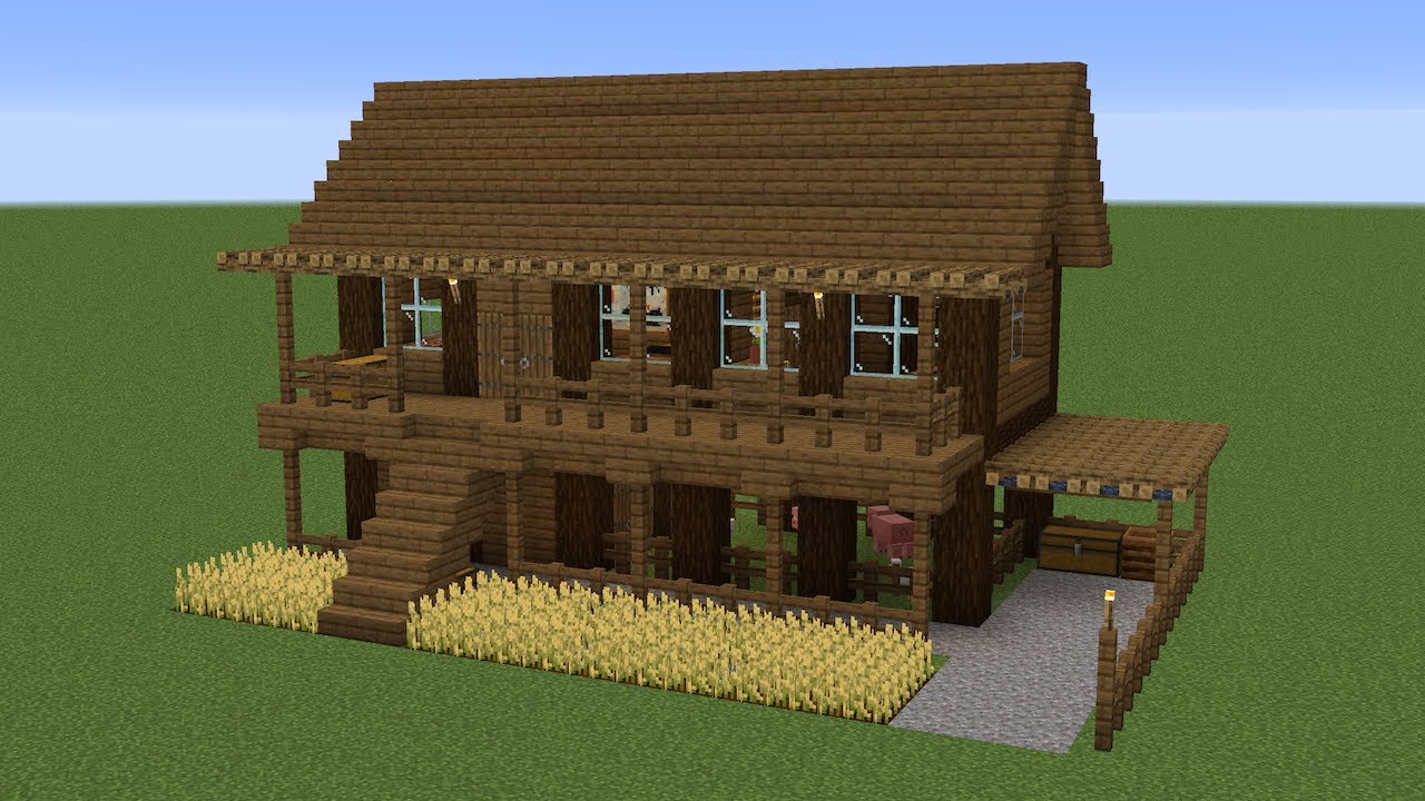 Minecraft - How to build a spruce farm house - YouTube
