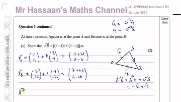 WME01 01 (Edexcel) M1 January 2021 IAL Q6 Vectors, Position & Velocity