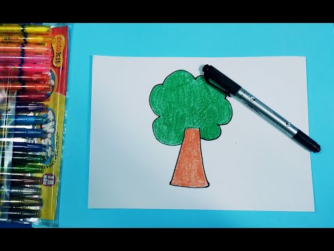 Cách vẽ cái cây đơn giản cho trẻ mầm non / How to draw a tree ( simple for kids)