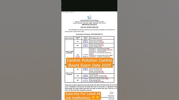 Central Pollution Control Board Exam Date 2025 CPCB MTS,UDC Data Entry Operator Exam #cpcb