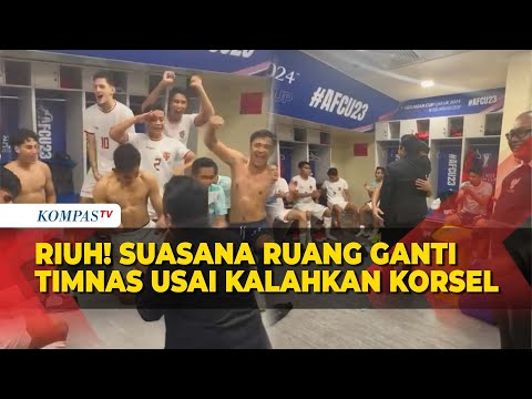 Riuh! Suasana Ruang Ganti Timnas Indonesia usai Kalahkan Korsel dan Tembus Semifinal Piala Asia U-23
