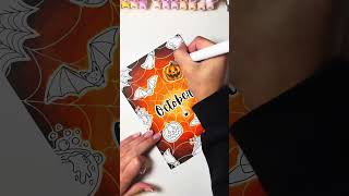 Coloring the Halloween theme for my October bullet journal🎃 #halloween #bulletjournal #october #fyp