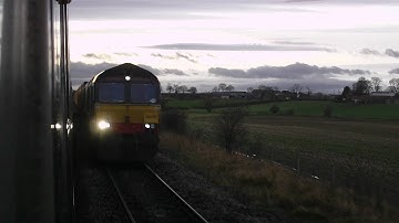 DRS 66428 Container Train on the Durham Coast Line