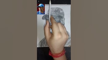 Wait for End...🙈🔥❤️ Dhoni Realistic Drawing, #shorts #transition #art #viral