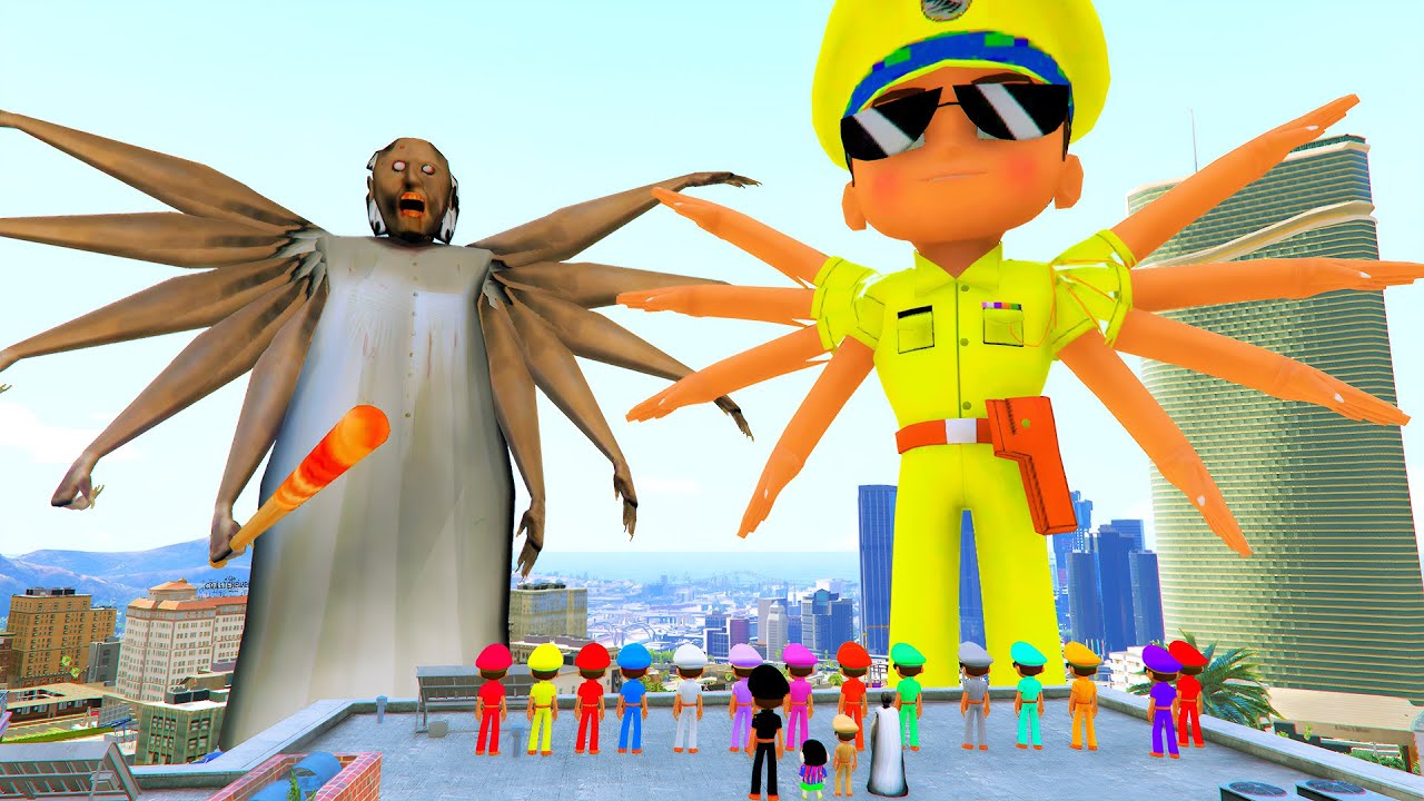 😁🤣 Giant Little Singham Help Granny To Take Shinchan Gold Car in GTA 5 Gameplay GTA5 Gameplay