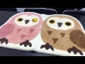 ツインオウル　玄関マット　 フクロウ ふくろう 雑貨 マット インテリア