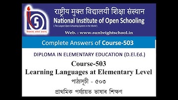 Course 503 Learning Languages at Elementary Level