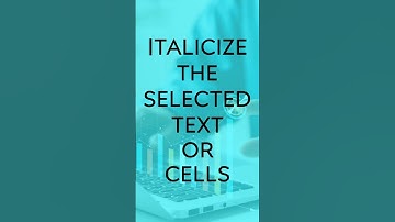 CTRL I in Excel | Learn Shortcut keys in Excel #shorts #ytshorts  #exceltips #office365  #excel