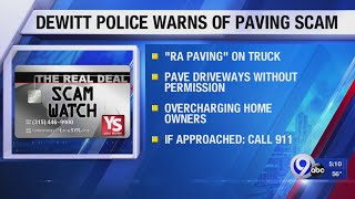 DeWitt police warn about paving scam