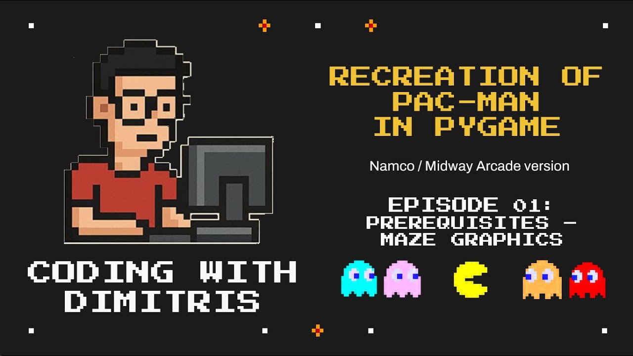01. Prerequisites, maze graphics | Recreation of Pac-Man in Pygame (ASMR - No audio)