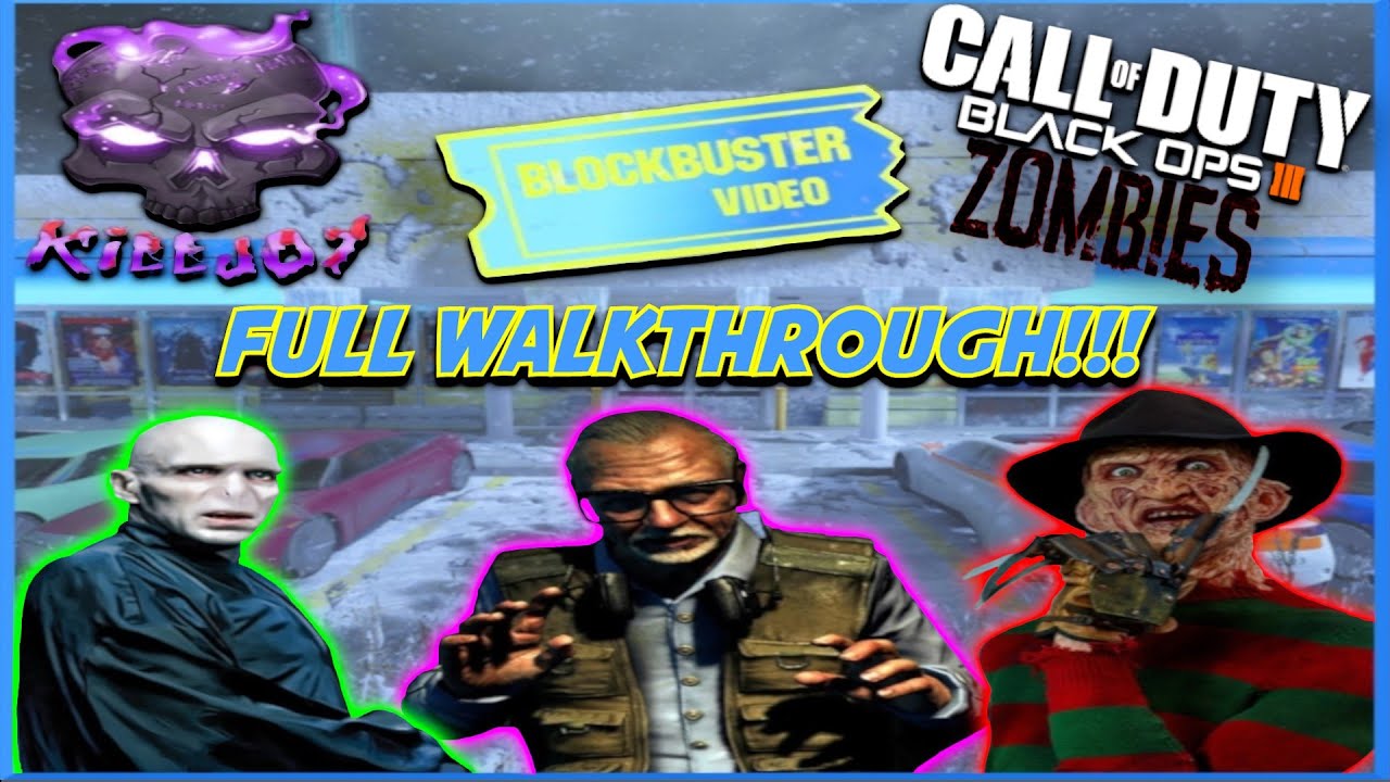 BLOCK BUSTER VIDEO - FULL WALKTHROUGH!!! | Zombies Custom Map (Black ops III)