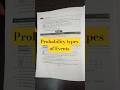 Probability types of Events