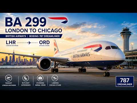 British Airways BA299  London Heathrow to Chicago O'Hare | 787 Dreamliner Full Flight Experience