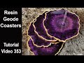 Resin Geode Coasters/ Start to Finish/ Purple Puddle Technique