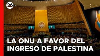 La ONU votó a favor del ingreso de Palestina como miembro pleno