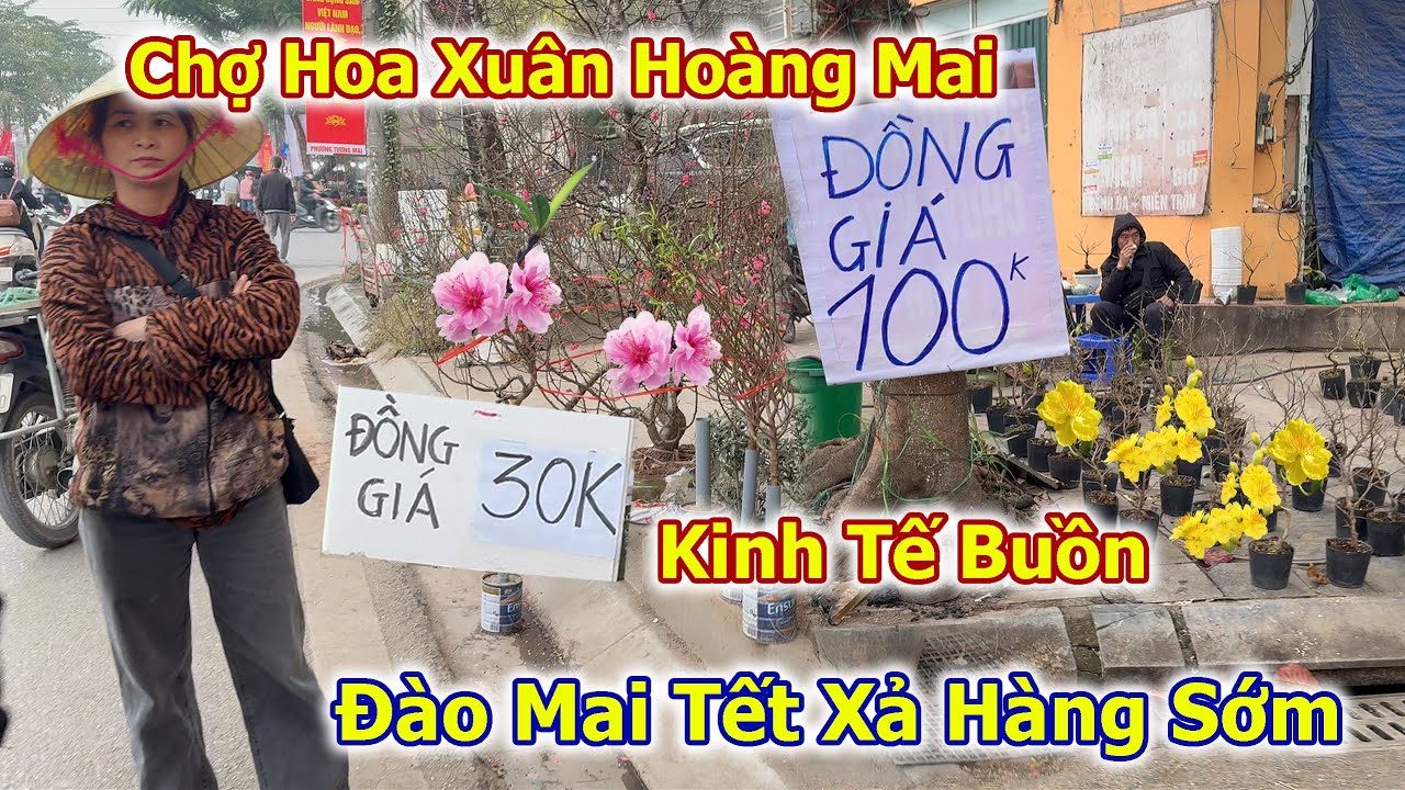 Chợ Hoa Xuân Hoàng Mai Lo Kinh Tế Buồn Xả Hàng Sớm