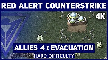 Red Alert Counterstrike Remastered 4K - Allies Mission: 4 Evacuation - Hard Difficulty
