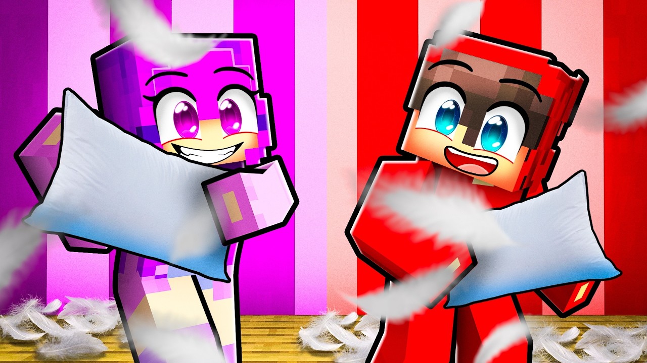 Cash & Zoey SLEEPOVER in Minecraft?