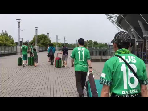 事前搬入で味の素スタジアムに入る。 2016/05/03