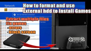 How to format and use external hdd to install games on the PS4 | extract and fix games