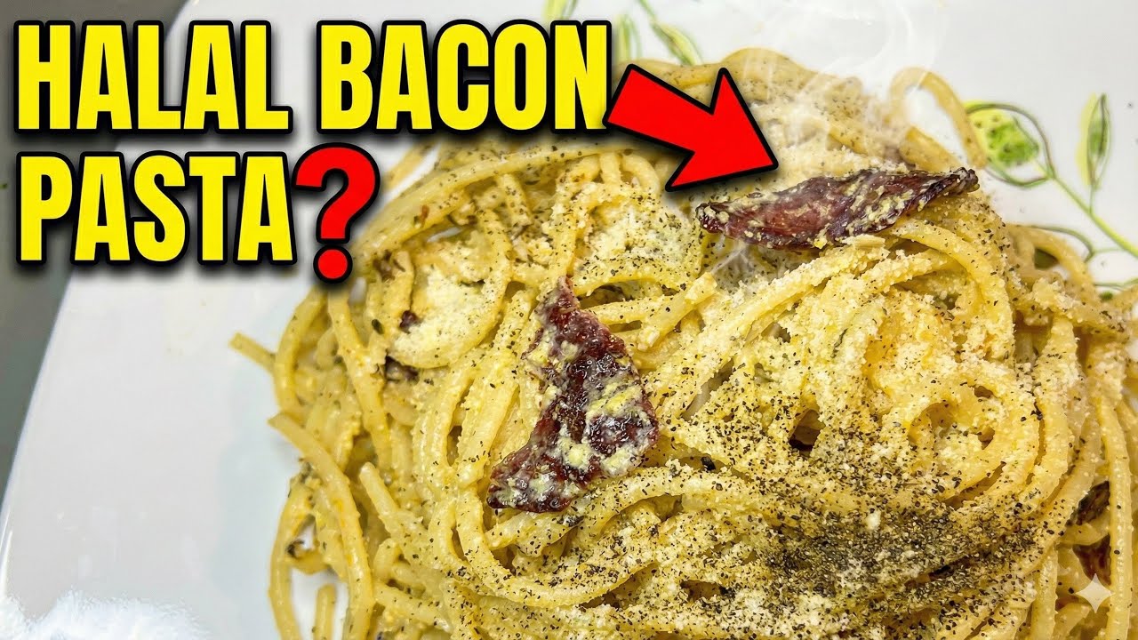 I’m making HALAL BACON Pasta (Carbonara style)