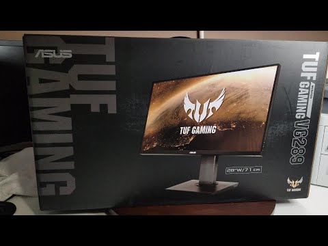 Unboxing 4K Review - Gaming Monitor Asus YouTube VG289Q TUF &