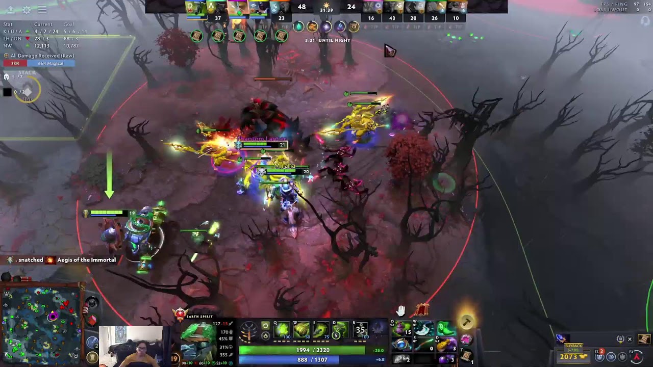 Grandmaster Earth Spirit | High-MMR Support Gameplay | Dota 2 Ranked | Patch 7.40c