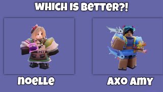 Noelle Kit vs Axolotl Amy kit Which is better? (Roblox Bedwars)