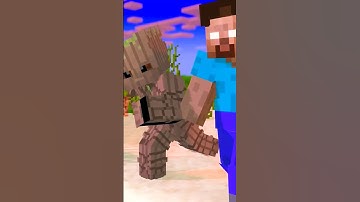 Herobrine chess Groot in normal speed | Minecraft animation | #meme #virel #shorts #herobrine