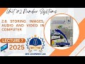 Lec 7"Storing images, audio, video in computer " Computer Science class 9 unit 2