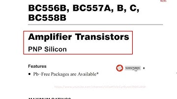 Datasheet Transistor Amplifier| BC556| BC557| BC558