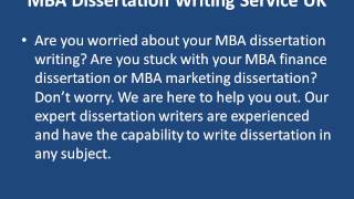 Mba Dissertation Writing Services Uk