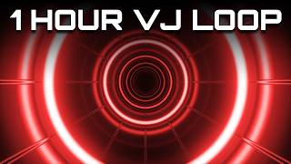 Metallic Circular Tunnel & Neons | 1 HOUR | #VIDEO #BACKGROUND | #DJ / #VJ #LOOP 64