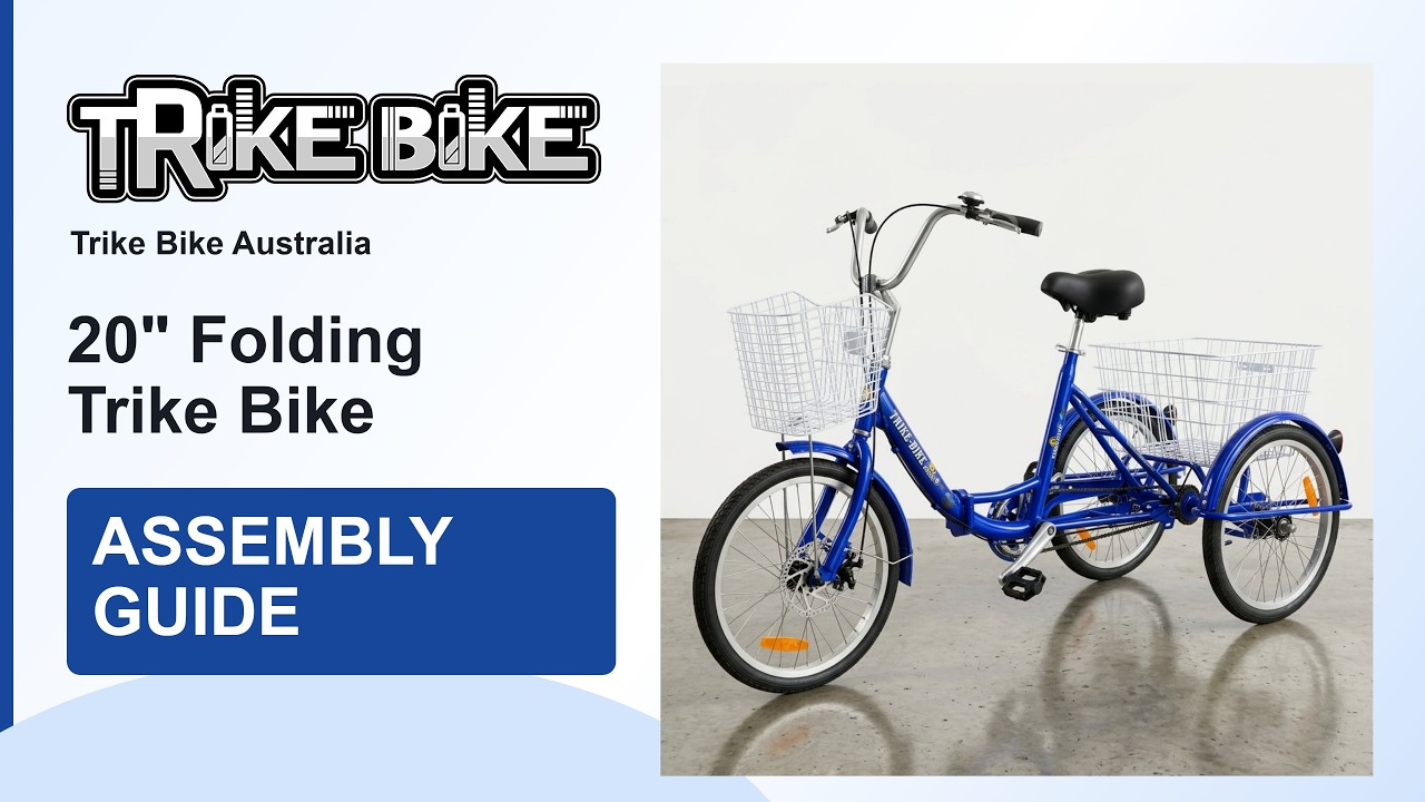 20-inch Folding Trike Bike Assembly Guide | 2026 Sapphire Blue