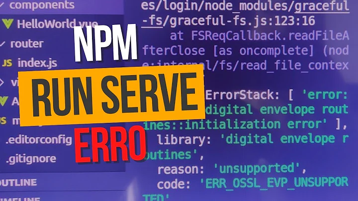 npm run serve unsupported  code: 'ERR OSSL EVP UNSUPPORTED'