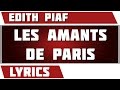 Les Amants De Paris - Edith Piaf - paroles