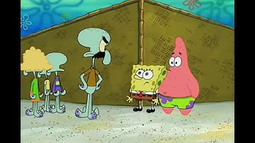 Spongebob and Patrick wait 10 hours to ask if he is squidward now