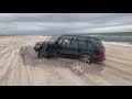 RANGE ROVER P38 GETS STUCK ON THE BEACH!! ALSO PULLS OUT A STUCK DISCO!