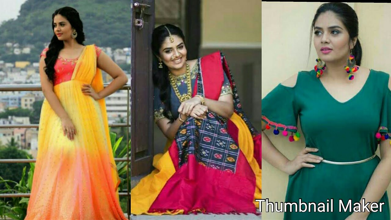 srimukhi long frocks