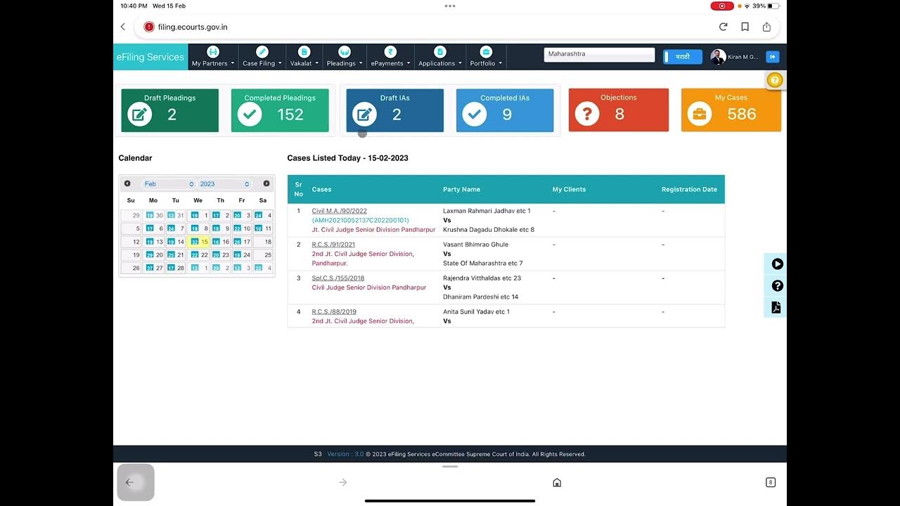 efiling ecourts services web portal information in Hindi language YouTube