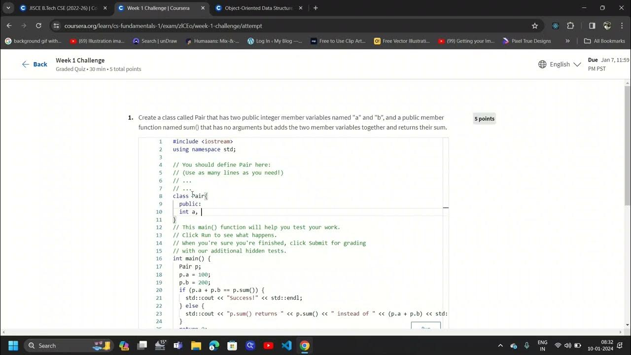 3. Week 1 Challenge | Object-Oriented Data Structures in C++ || Quizzes ...
