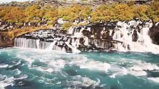 Исландия. Водопад Хрёйнфоссар (Hraunfossar)