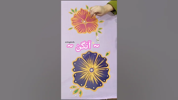 Purple hand painted dupatta #handpainted #dupatta #fabricpainting #painting #dupattapainting #art