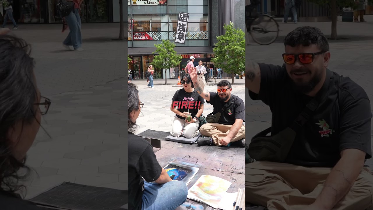 Street Spray Paint Art in Asakusa: Moon & Cat Painting Giveaway! 🌙