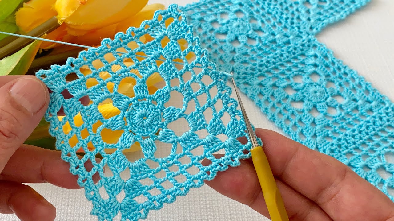 🩵Incredibly Beautiful Crochet Square Motif🩵 How to Make a Unique Pattern for Runners and Blouses