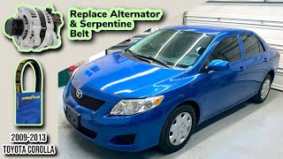 How To Replace Toyota Corolla Alternator & Serpentine Belt (2009-2013)