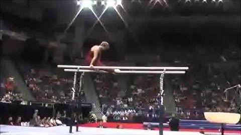 Parallel Bars Press to Handstand Gymnastics Video
