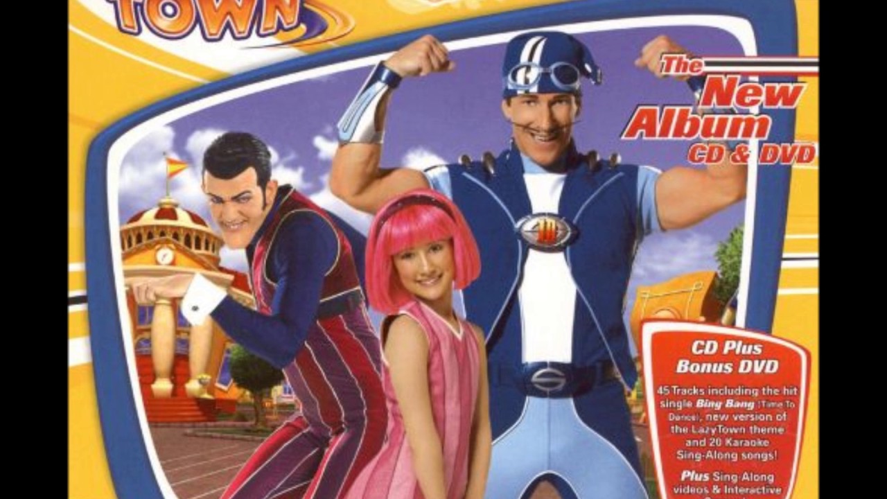 Bang time. Лентяево DVD. Диск Lazy Town. Lazy Town Bing Bang. Диск Lazy Town телевизор.